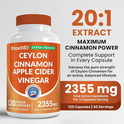 5-in-1 Ceylon Cinnamon Powder Extra Strength – Organic Ceylon Cinnamon Capsules with Turmeric Apple Cider Vinegar Korean Ginseng &amp BioPerine for Metabolism &amp Energy Support Pills (120 Ct 2