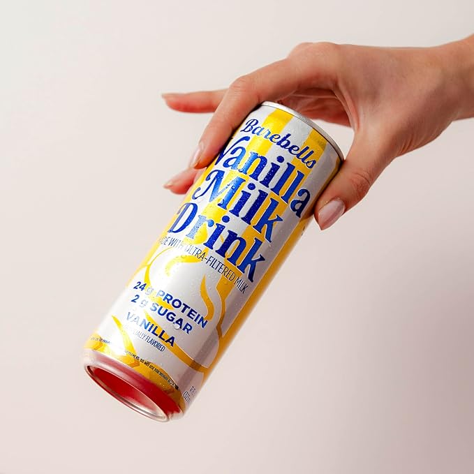 Barebells Vanilla Milk Drink – 24g Protein No Added Sugar High Protein Vanilla Shake Ultra-Filtered Milk Creamy Flavor – 11.2 fl oz (330ml) 12 Count