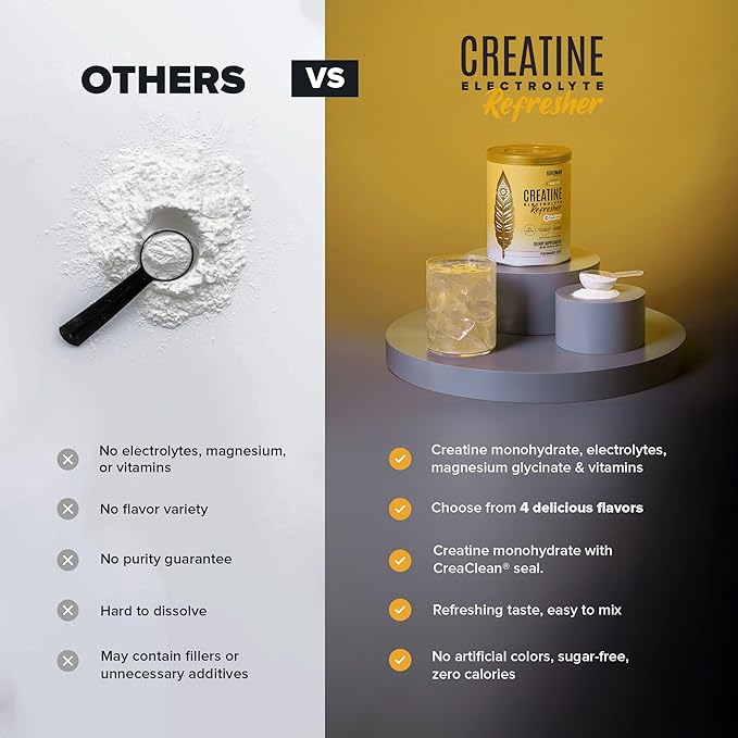BIRDMAN Creatine Refresher | Creatine Monohydrate Powder with Electrolytes Magnesium Glycinate &amp Vitamins | Creaclean Seal | Sugar Free Low Calorie | Lemon Lime | 30 Servings
