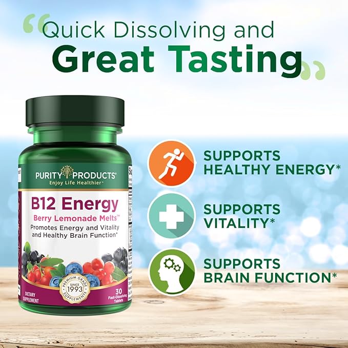 Purity Products Bundle - MyBiotin ProClinical + B-12 Energy Melt MyBiotin ProClinical (Biotin Patented MB40X Astaxanthin) - B12 Berry Melt (Methylcobalamin B12 + B6 + D3 + More)