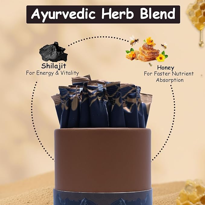 Himalayan Shilajit Honey Sticks with Natural Honey Dark Chocolate Flavor – 30 Count 75%+ Fulvic Acid 85+ Trace Minerals Easy Single-Use Energy &amp Immunity Support