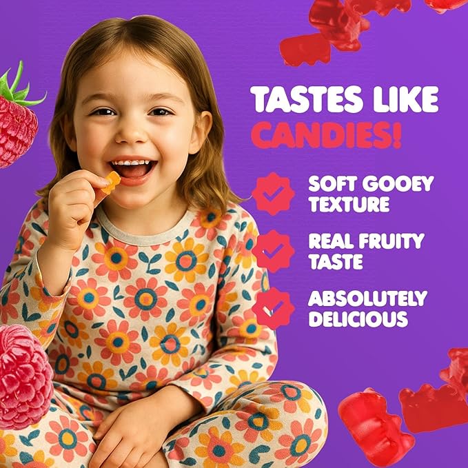 DR. MORITZ Sugar-Free Calm Magnesium Gummies for Kids and Adults - Non-GMO Magnesium Citrate Gummies - Raspberry Flavor - 2-Pack (60 Count)