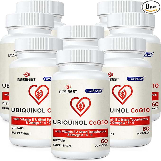 Ubiquinol CoQ10-600mg-Softgel Active Coq10 Ubiquinol Supplement with Vitamin E &amp Omega 3 6 9 High Absorption-Coenzyme-Q10 Powerful Antioxidant for Energy Production Tested 480 Count