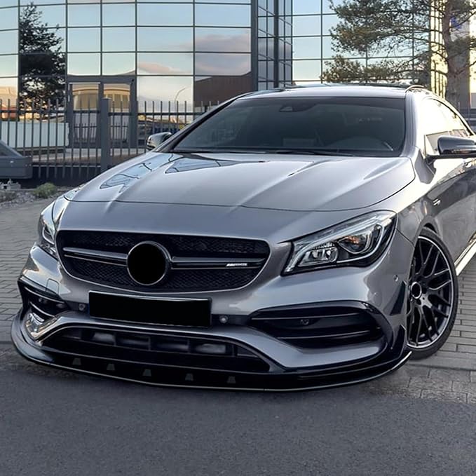 Auto Front SplittersCar Front Bumper LipCar Front Bumper SpoilerCompatible with CLA Class C117 2016-2019 CLA200 260 CLA45 AMGGlossy Black