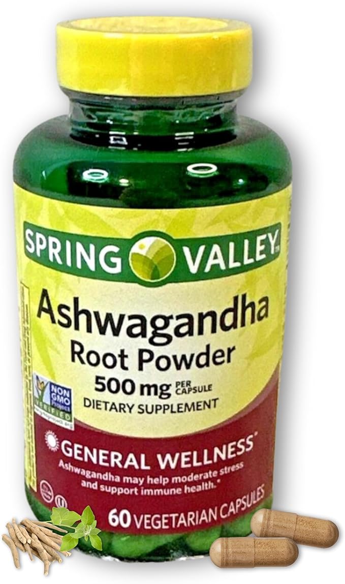 Ashwagandha- 500mg Root Powder 60 Capsules (Pack of 1) Boxed by Fusion Shop Store