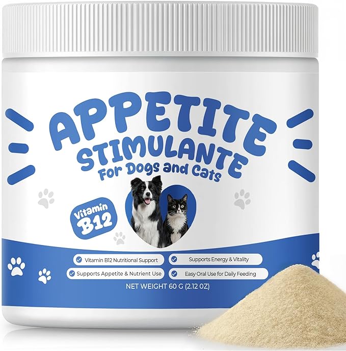 Appetite Stimulant Powder for Dogs &amp Cats Vitamin B12 Supplement with Methylcobalamin Supports Appetite Energy &amp Daily Vitality Dietary Supplement for Pets