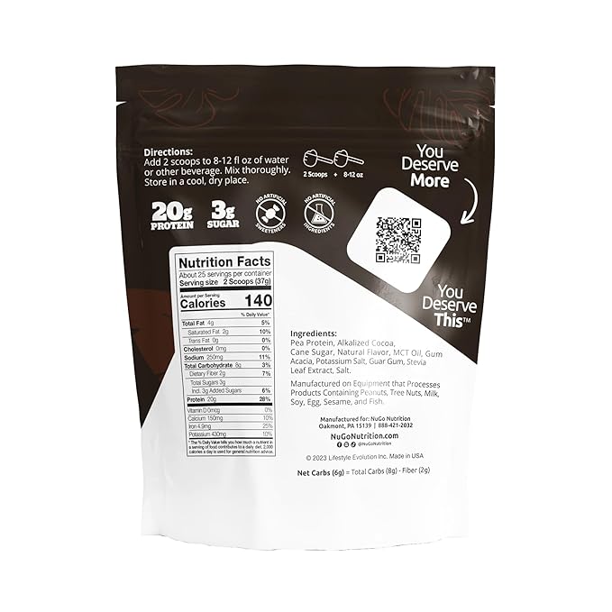 NuGo Slim Dark Chocolate Crunchy Peanut Butter 17g Vegan Protein 3g Sugar 12 Count and NuGo Plant Protein Powder 20g Protein 3g Sugar 25 Servings