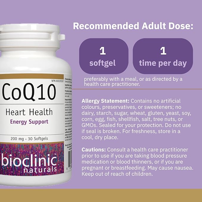 Bioclinic Naturals CoQ10 200 mg 30 gels