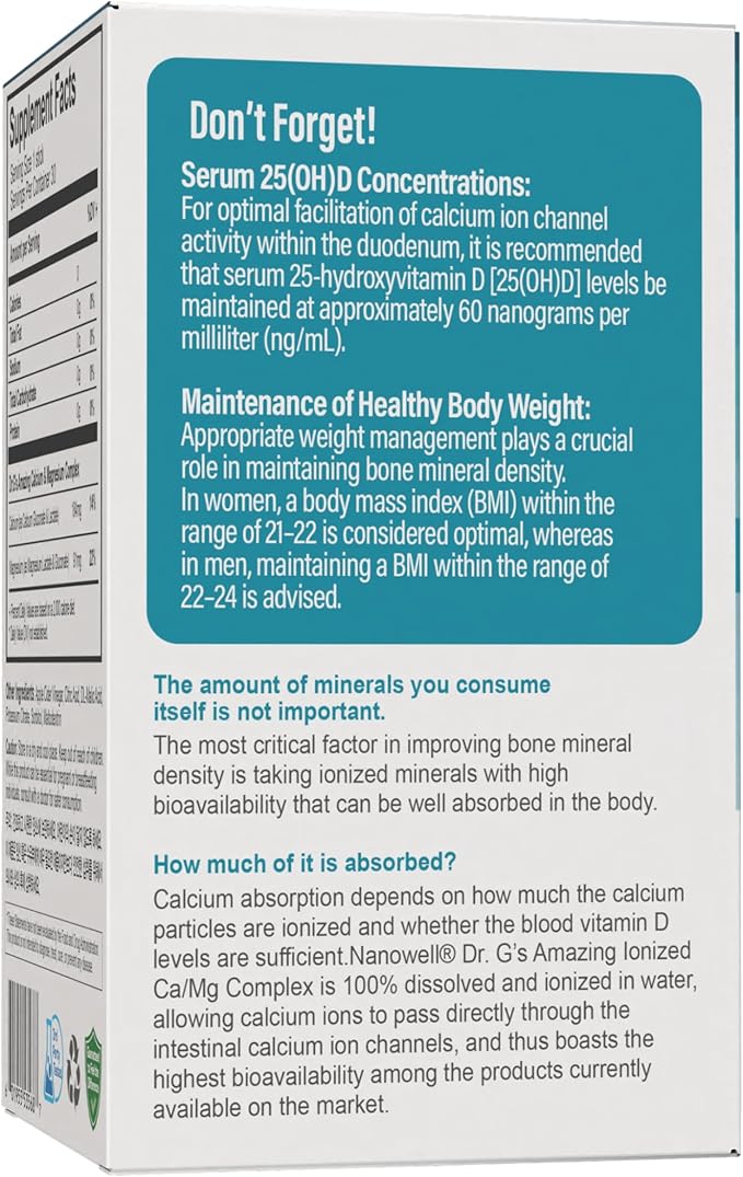 Dr. G's Amazing Ionized Cal Mag Powder Dietary Supplement for Bone Density Increase Calcium &amp Magnesium 2:1 Ratio - 30 Sticks 30 Day Supply
