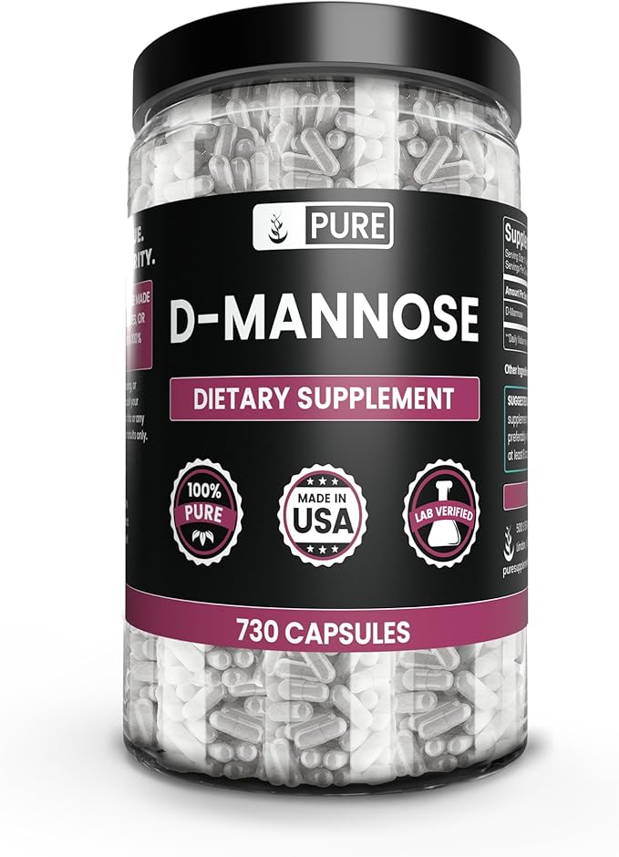 PURE ORIGINAL INGREDIENTS D-Mannose (730 Capsules) No Magnesium Or Rice Fillers Always Pure Lab Verified