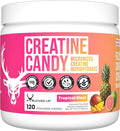 Bucked Up Creatine Candy Tropical Blast | Micronized Creatine Monohydrate | 120 Chewable Tablets 24 Servings | Fizzy Creatine No Water Needed | Non GMO Gluten Free Third Party Tested