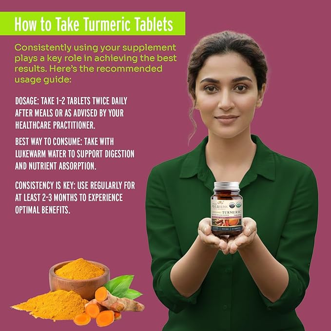 Organic Turmeric Tablets with Black Pepper Botanical Blend for Daily Balance and Vitality with Curcumin for Joint Health Immune Support &amp Gut Health Ayurvedic Wellness Formula