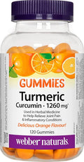 Webber Naturals Turmeric Curcumin Gummies 1260 mg Orange 120 Gummies