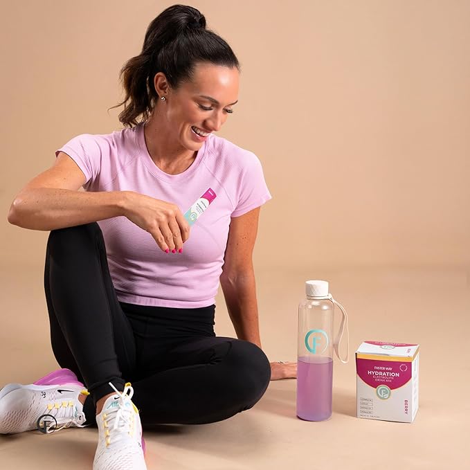 Faster Way - Hydration - Electrolyte Drink Mix - with Apple Cider Vinegar Choline Probiotics &amp Natural B Vitamins - Energize &amp Revive - Powder Packets - Zero Sugars - Gluten Free - Berry - 3