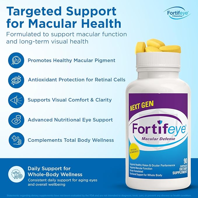 Fortifeye Vitamins Macular Defense Multivitamin-90 Day Supply 270 Tablets (Regular) All Natural Total Body &amp Eye Vitamins for Vision Pure Macular Support Formula Complex Eye Vitality Supplemen