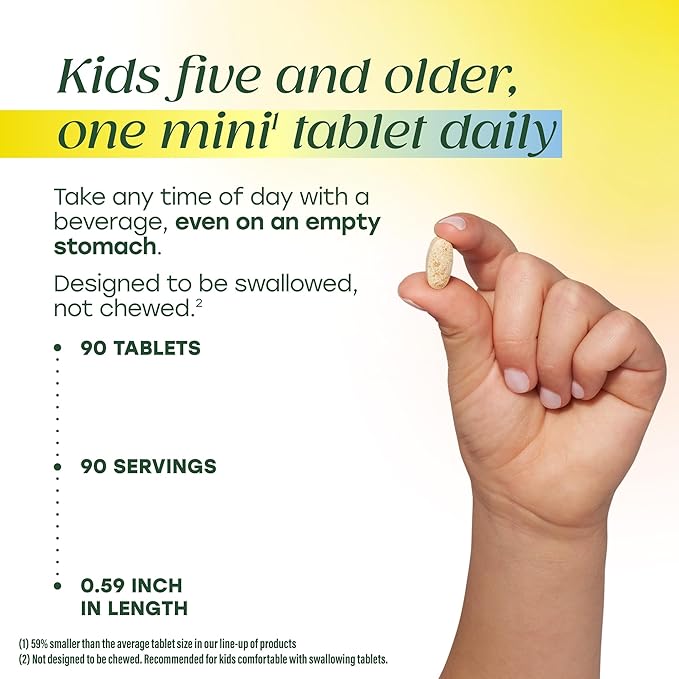 MegaFood Kids Vitamin B Complex – with Vitamin B12 &amp B6 Folate Biotin Zinc Lemon Balm L Theanine &amp More Supports Cellular Energy Metabolism Vegetarian Gluten Free – 90 Mini Tablets