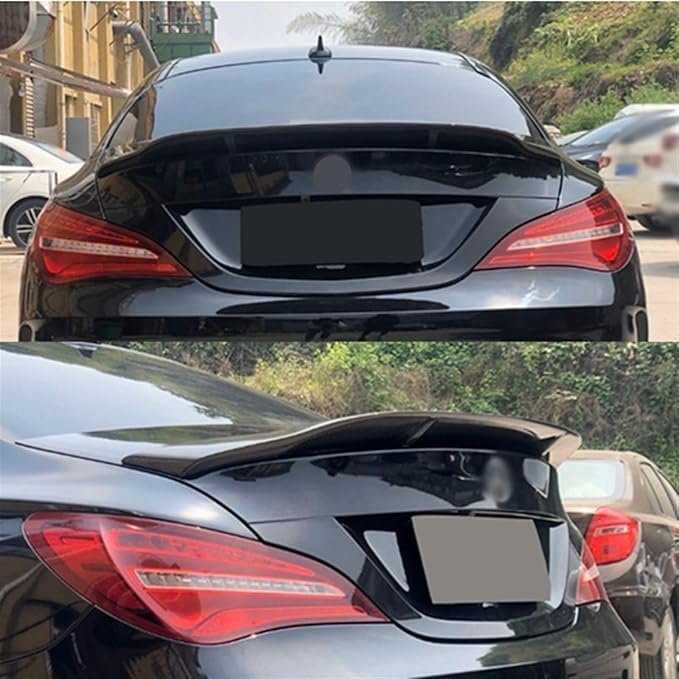 Carbon Fiber Rear Trunk Wing Spoiler CLA45 R Compatible With Style 2014 - UP Compatible With Mercedes-Benz CLA W117 CLA180 CLA200 CLA250 CLA260(Bright black)