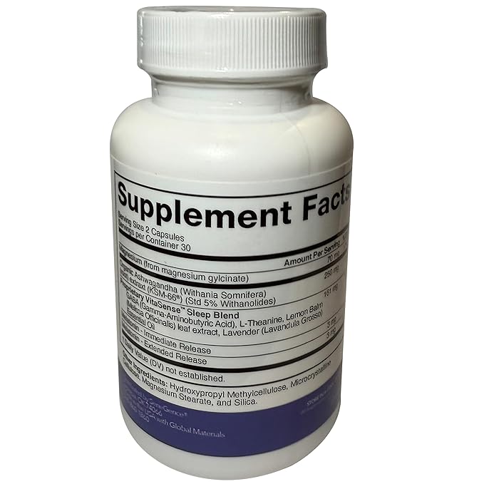 SeneGence VitaSense Sleep Supplement 60 Capsules Relaxation and Restful Sleep Support with Organic KSM-6 Ashwagandha Melatonin and Magnesium Glycinate