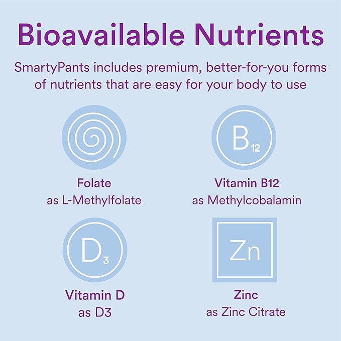 SmartyPants Fiber Supplement &amp Multivitamin for Men &amp Women: Multivitamin Fiber Gummies with Vitamin D3 C Vitamin B12 B6 A K &amp Zinc Omega 3 Fish Oil (EPA/DHA) Biotin 180 Count (30