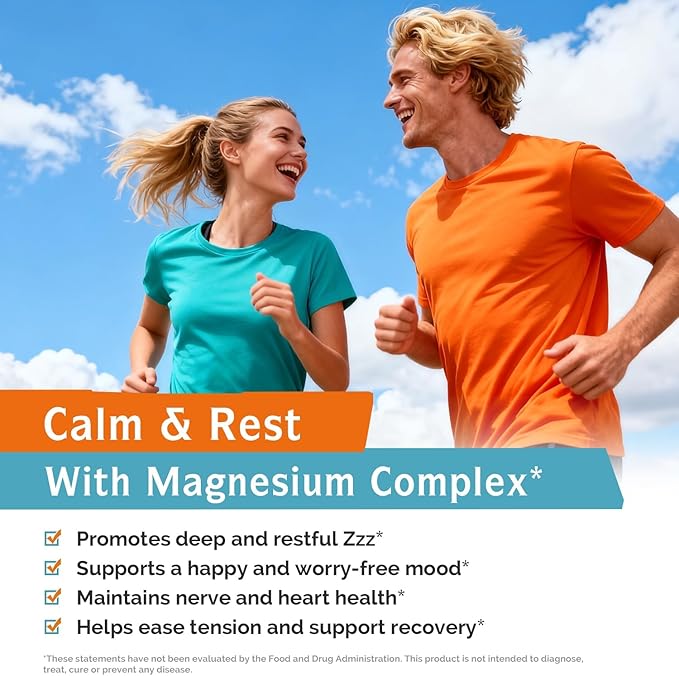 Innate Vitality Magnesium Supplement 500mg Magnesium Glycinate Malate &amp Taurate with Vitamin B6 Ashwagandha L-Theanine &amp Celery High Absorption Vegan Non-GMO (180 Count)