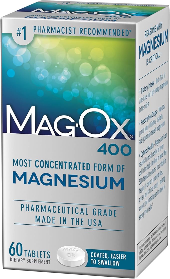 Vitron-C Iron Supplement Plus Vitamin C 60 Count 2 Pack Bundle with Mag-Ox 400 Magnesium Mineral Dietary Supplement Tablets 60 Count