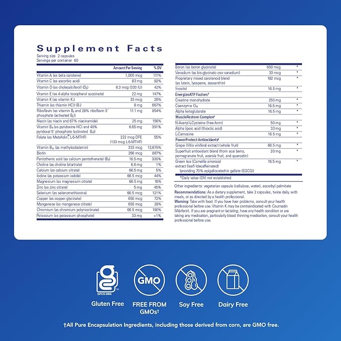 Pure Encapsulations Creatine (315 g) &amp Athletic Nutrients (120 Capsules) Bundle - Supports Muscle Strength Performance &amp Recovery* - Gluten-Free Non-GMO Hypoallergenic