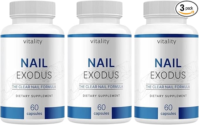 Nail Exodus Clear Nail Formula Dietary Supplement with Biotin Vitamin C Vitamin E (3 Bottle Pack)