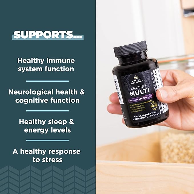 Ancient Nutrition Multivitamin Women's 40+ Once Daily Capsules 30 Count + Multivitamin Men's 40 + Once Daily Capsules 30 Count