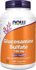NOW Foods Supplements Glucosamine Sulfate 750 mg with UL Dietary Supplement Certification 240 Veg Capsules