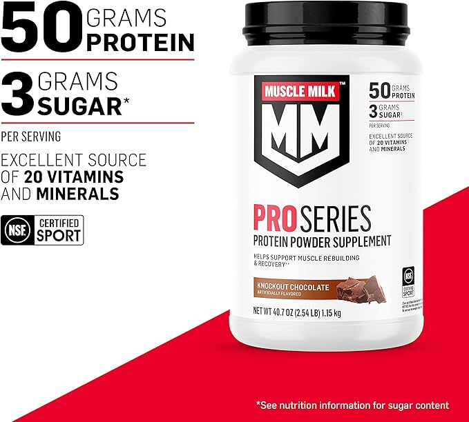 Muscle Milk Pro Series Protein Powder &amp Gainer Powder Bundle Chocolate 5lb Each 50g &amp 32g Protein