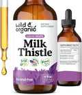 Wild &amp Organic Milk Thistle Liquid Drops - Liver Cleanse Detox - Silymarin Milk Thistle Supplement for Liver Support - Add to Tea - Silybum Marianum Seed Extract Tincture - Sugar &amp Alcohol-Fre