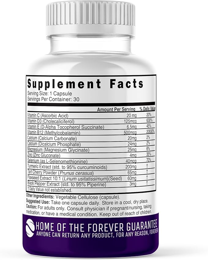 LupuEase Lupus Relief Products Multivitamin Lupus Supplements - Vitamin C D3 E B12 Turmeric Curcumin Extract (Std. 95% Curcuminoids) - Omega 3 Fatty Acids - 30 Day Supply - 400mg - 60 Capsules