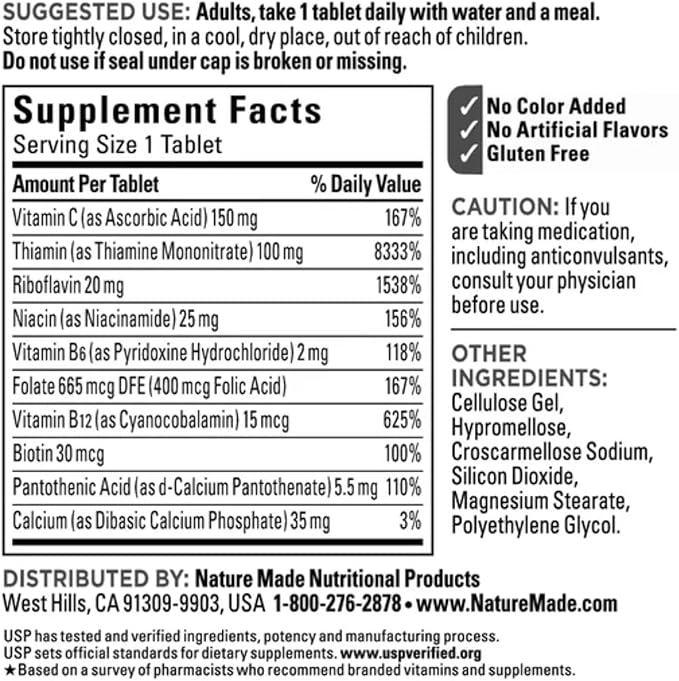 Super B-Complex with Vitamin C &amp Folic Acid 460 Tablets – Dietary Supplement for Daily B Vitamin Support (Pack of 1)