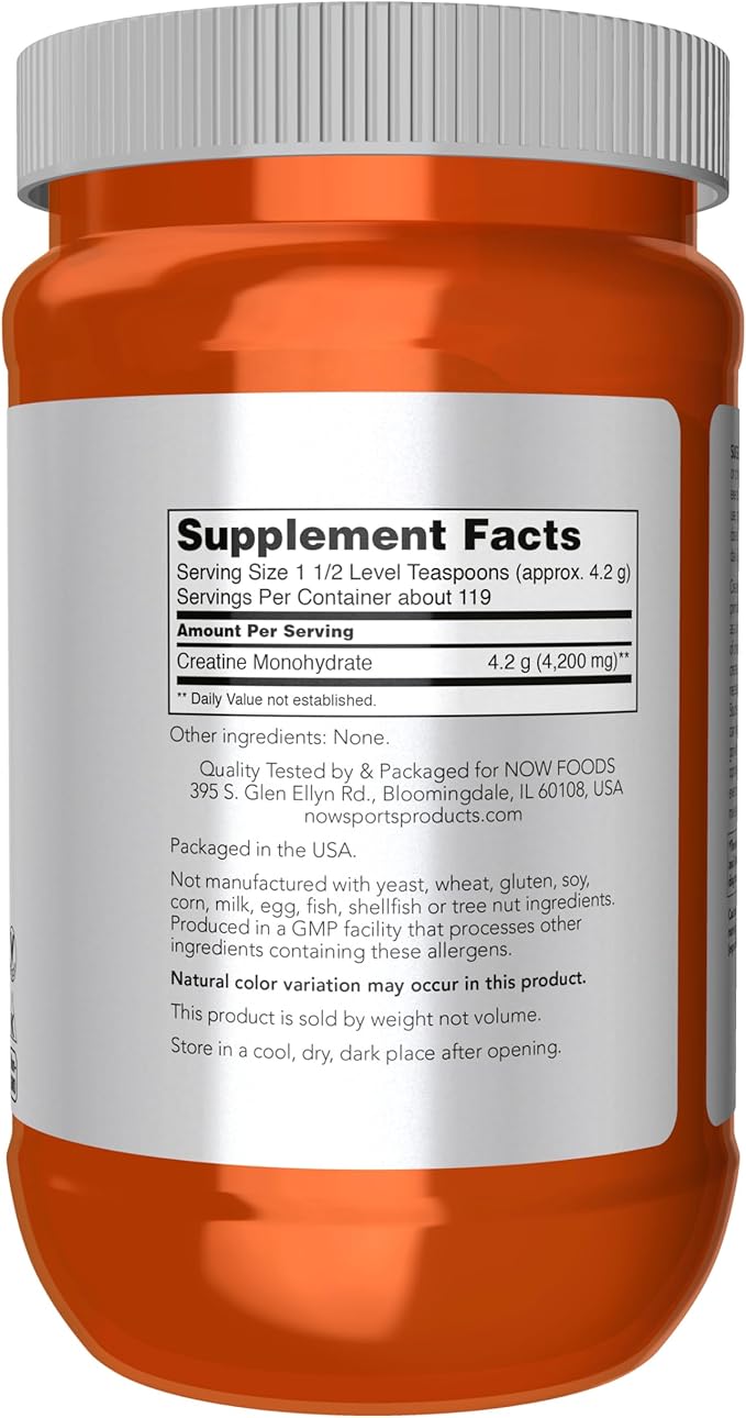 NOW Foods Sports Nutrition Micronized Creatine Powder 500 g Mass Building*/Energy Production* 1.1-Pound