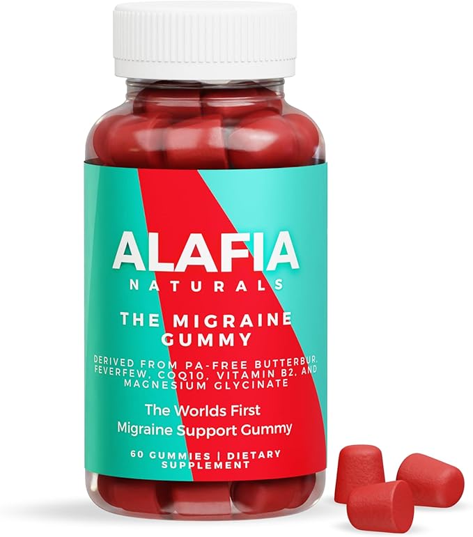 The Migraine Gummy - World's First Comfort and Support Gummy - Magnesium Glycinate Butterbur Feverfew CoQ10 Vitamin B2 400mg Riboflavin 400mg 60ct