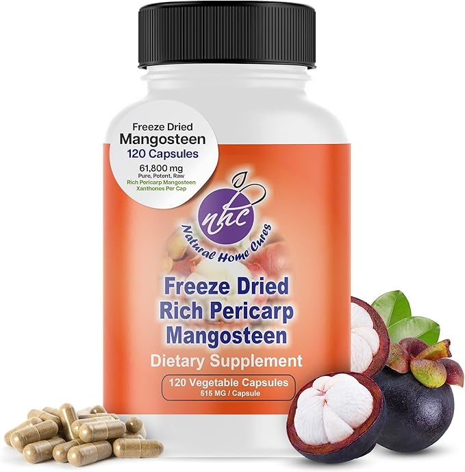 Mangosteen Pericarp Capsules – Organic Freeze Dried Powder Strength Rich in 56+ Potent Xanthones &amp Flavonoids High ORAC – 120 Veggie Capsules