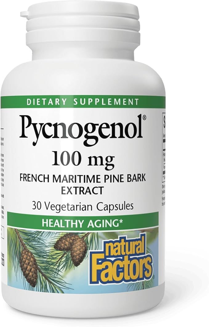 Natural Factors Pycnogenol 100 mg Antioxidant Support for Healthy Aging 30 Capsules