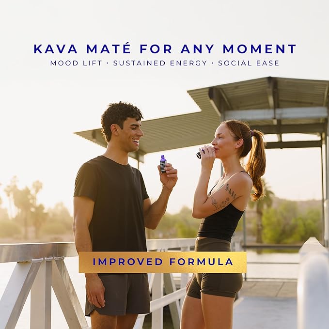 Botanic Tonics feel free Kava Mate - Natural Energy with Kava Root and Yerba Mate - Mood Boost &amp Sustained Energy - Improved Flavor - Pack of 12 (24 Servings)