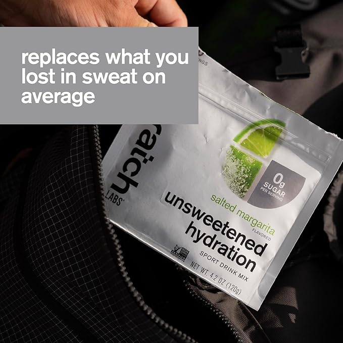 Skratch Labs Unsweetened Hydration Sport Drink Mix | Sugar Free | Electrolytes Booster | Salted Margarita - 30 Servings | Non-GMO Vegan Kosher Keto Paleo
