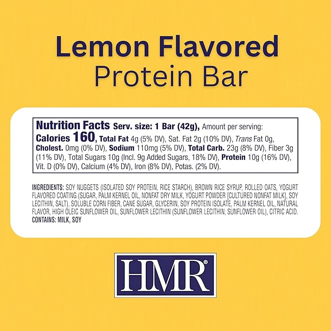HMR Bright Bites Duo Lemon &amp Ice Oatmeal Protein Bar Combo (24 Count) | 10g of Protein Low Calorie | Nutritious Snack to Support Weight Maintenance