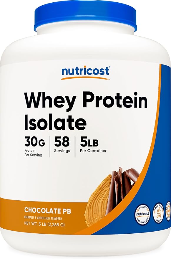 Nutricost Whey Protein Isolate (Chocolate Peanut Butter 5 Pound) Protein Powder