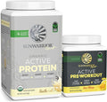 Sunwarrior Vegan Protein Powder USDA Organic | 20 Servings Vanilla Flavored &amp Pre-Workout Powder | 30 Servings Yuzu Mango Flavored