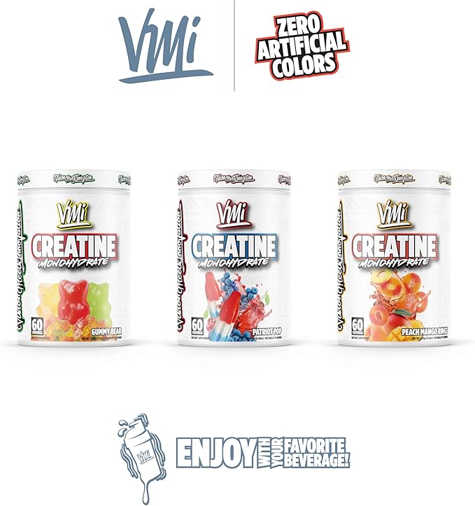 VMI Sports Creatine Monohydrate Powder Muscle Mass – Strength – Size – Power | 5 Grams per Serving (60 Servings Patriot Pop)