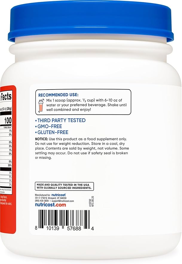 Nutricost Clear Whey Protein Isolate Powder (Tropical Punch) 1 LB - 20g of Protein 0g Added Sugar GMO-Free Gluten-Free