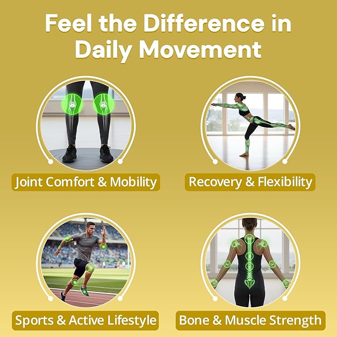 Strength &amp Spices Bone Muscle &amp Joints 100% Natural Supplement – 28 Ingredients w Turmeric - 60 Vegan UK Made 1000mg Capsules – Mobility and Flexibility Support