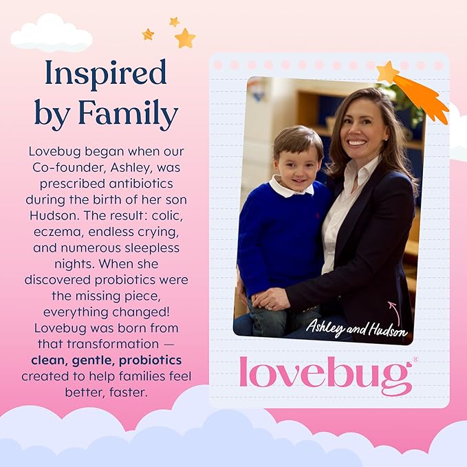 LOVEBUG Infant Probiotics 0-6 Months - USDA Organic Probiotics for Babies Supports Baby Gas Colic Diarrhea and Newborn Constipation Relief Allergen &amp Sugar Free Tasteless Powder 30 Pack