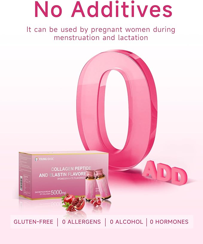 Ageless Beauty Marine Collagen Drink Liquid Collagen for women with 5000mg Franch Hydrolyzed Collagen Korean Collagen Tripeptide Skipjack Elastin Peptide Supports Skin Less Wrinkles 0 Additives