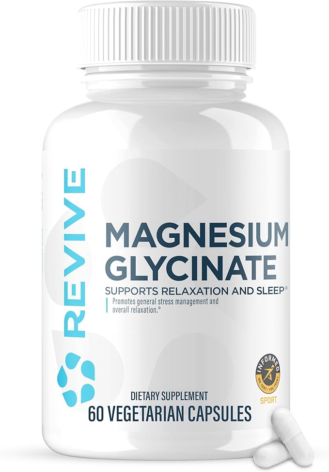 Revive MD Pure Magnesium Glycinate &amp Vitamin D3 &amp K2 Supplement Bundle