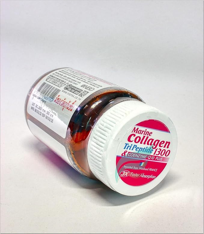 Vistra Marine Collagen Tripeptide 1300 Plus Q10 30 Cap. (Best Buy) Original Products from Thailand