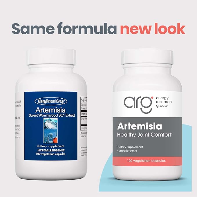 Allergy Research Group Artemisia Dietary Supplement - Microbial Balancer Sweet Wormwood Extract Hypoallergenic Vegetarian Capsules Gluten Free - 100 Count